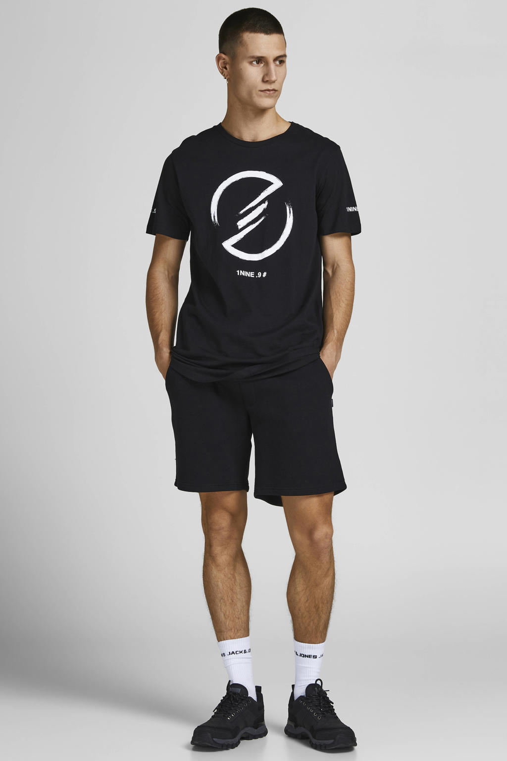 JACK & JONES PANTS STUDIO JPSTGORDON BRADLEY regular sweatshort zwart