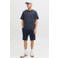 JACK & JONES PANTS STUDIO regular fit sweatshort - donkerblauw