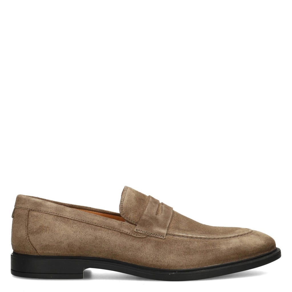 Taupe heren Haboob Luc suède loafers
