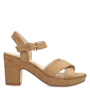 Mary sandalen met blokhak beige