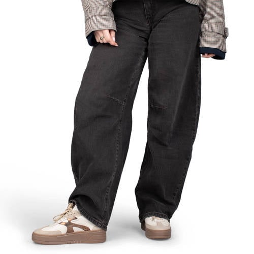 Haboob Aurelie leren sneakers met plateauzool beige