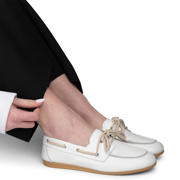 thumbnail: PS Poelman Callie leren bootschoenen ecru