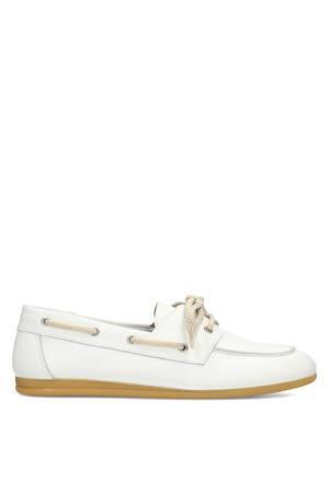 Callie leren bootschoenen ecru
