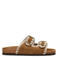 Poelman Monica suède slippers cognac