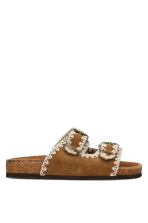 Monica suède slippers cognac