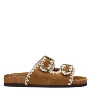 Monica suède slippers cognac