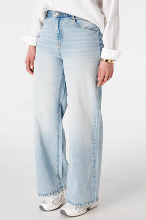 high waist wide leg jeans light blue denim