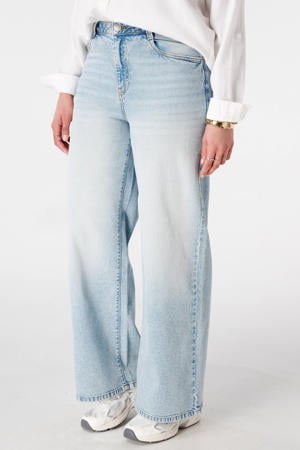 high waist wide leg jeans light blue denim