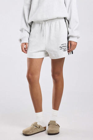 regular waist sweatshort lichtgrijs
