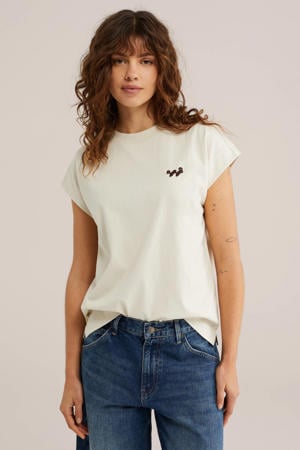 T-shirt met backprint ecru
