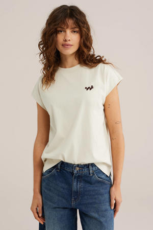T-shirt met backprint ecru