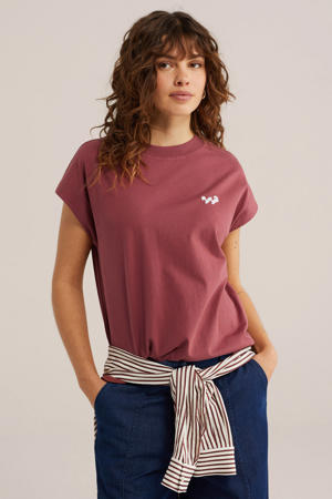 T-shirt met backprint oudroze