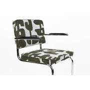 thumbnail: Zuiver  Ridge Deco Symbols Eetkamerstoelen Armleuning Groen  - Set van 2