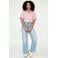 Tramontana gestreepte blouse met borduursels - roze