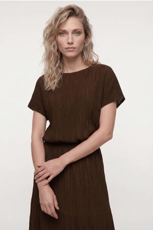 top met textuur - bruin