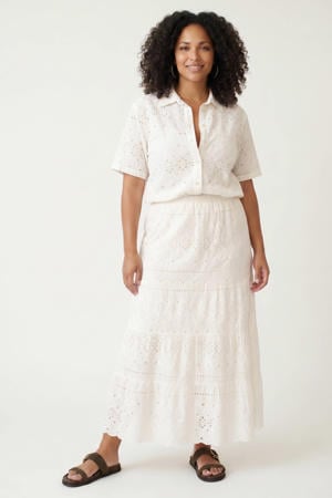 broderie maxi rok - ecru