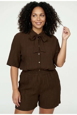 viscose straight fit short - bruin