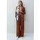 Mango straight high waist broek bruin