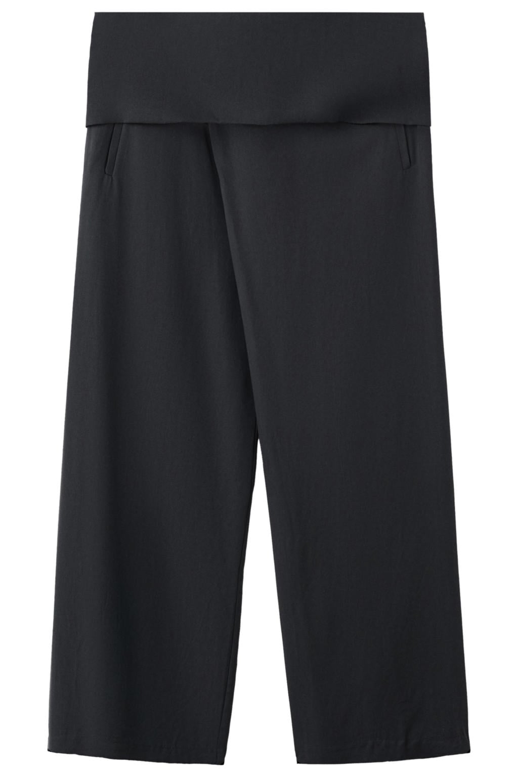Antraciete dames Mango regular waist broek van lyocell met effen