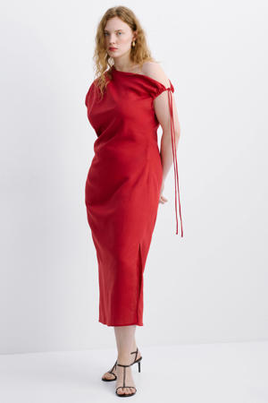 midi jurk rood