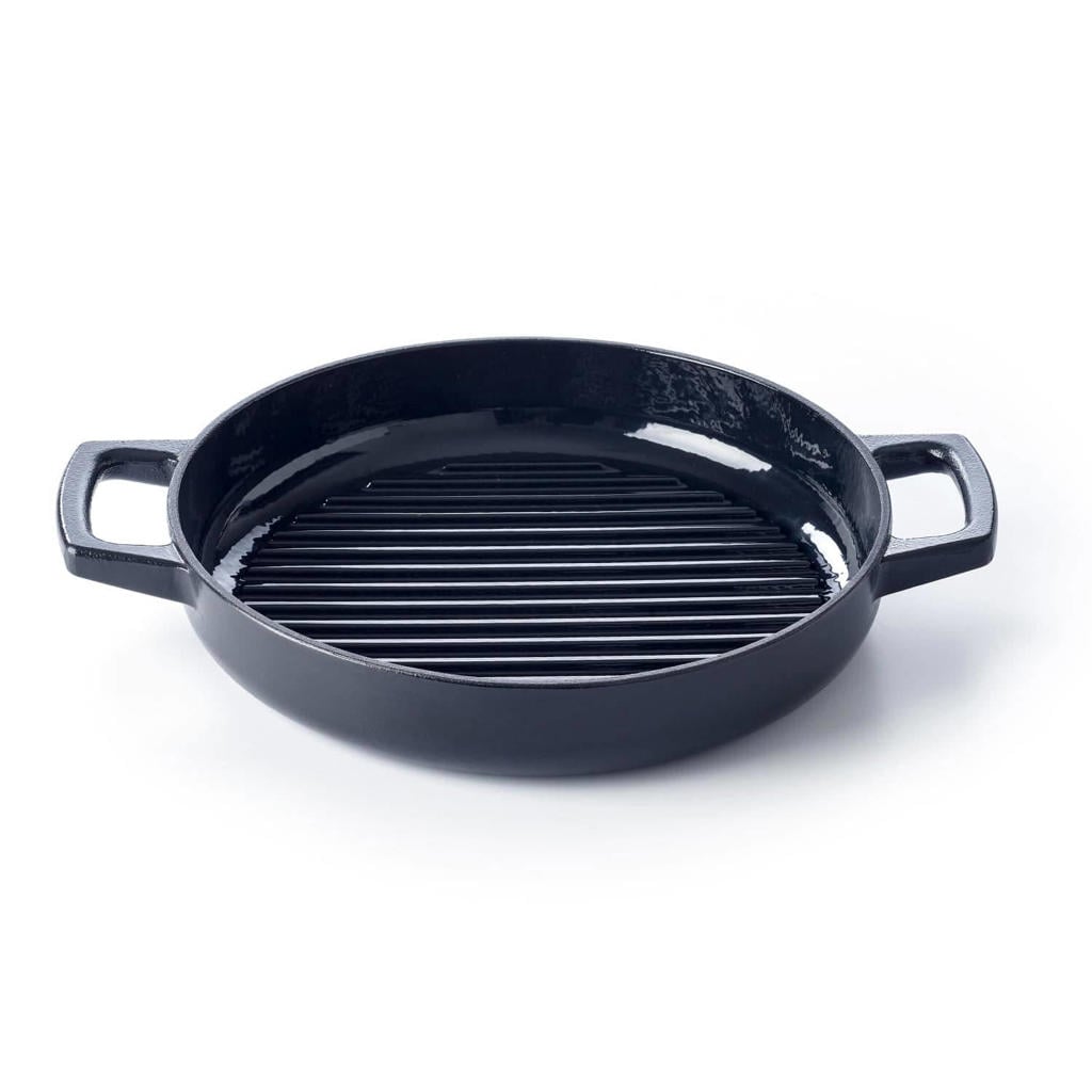 Alva Grillpan - Grillplaat - Nori - Gietijzer ø 28 cm - geschikt voor alle warmtebronnen - geëmailleerde anti-aanbaklaag