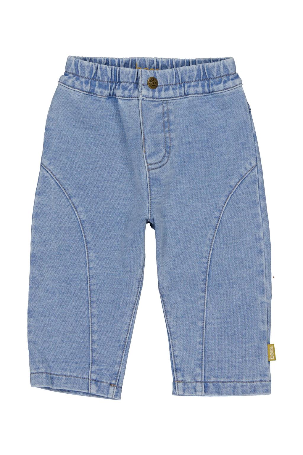 BESS katoenen regular fit babybroek - blue denim
