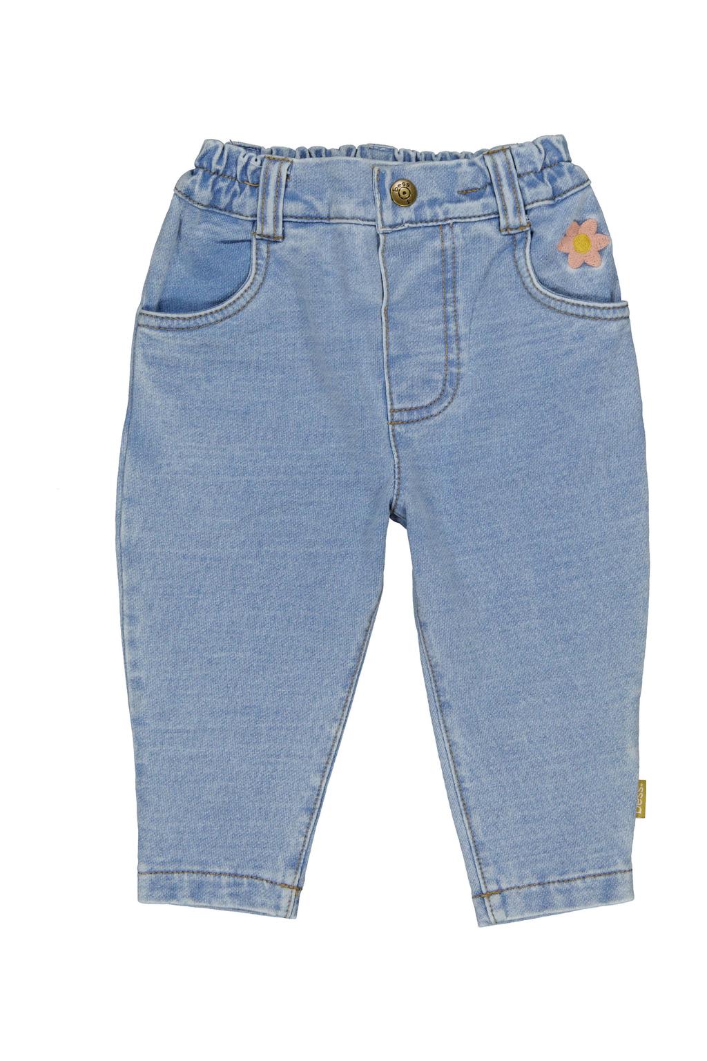 BESS katoenen regular fit babybroek - blue denim