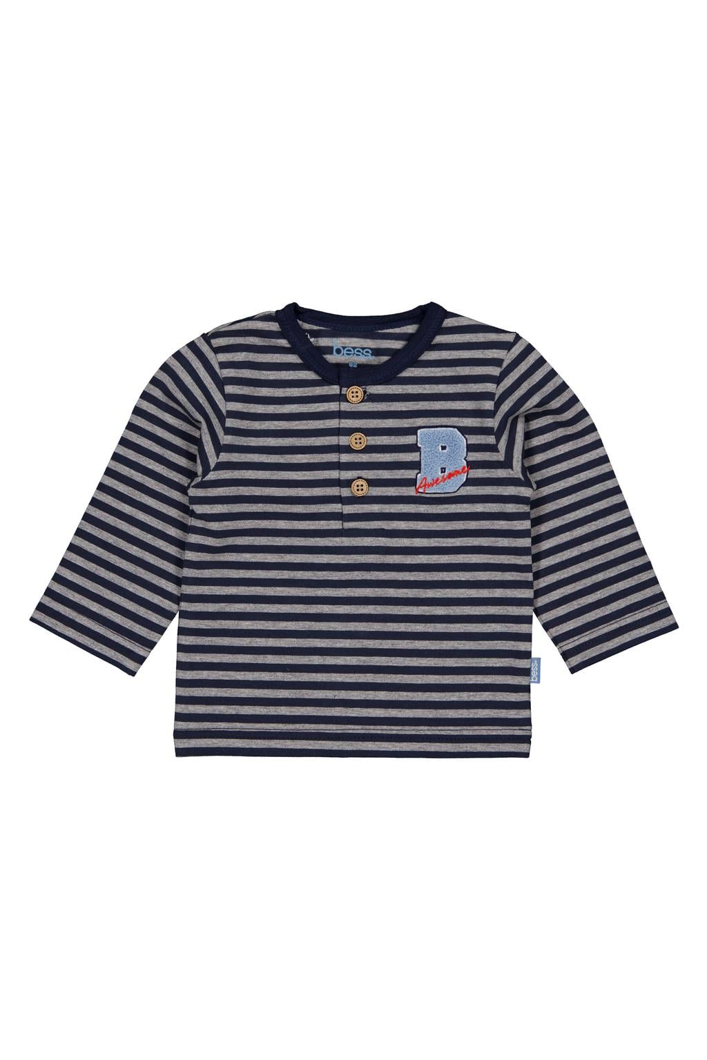 BESS gestreepte longsleeve - zwart/grijs