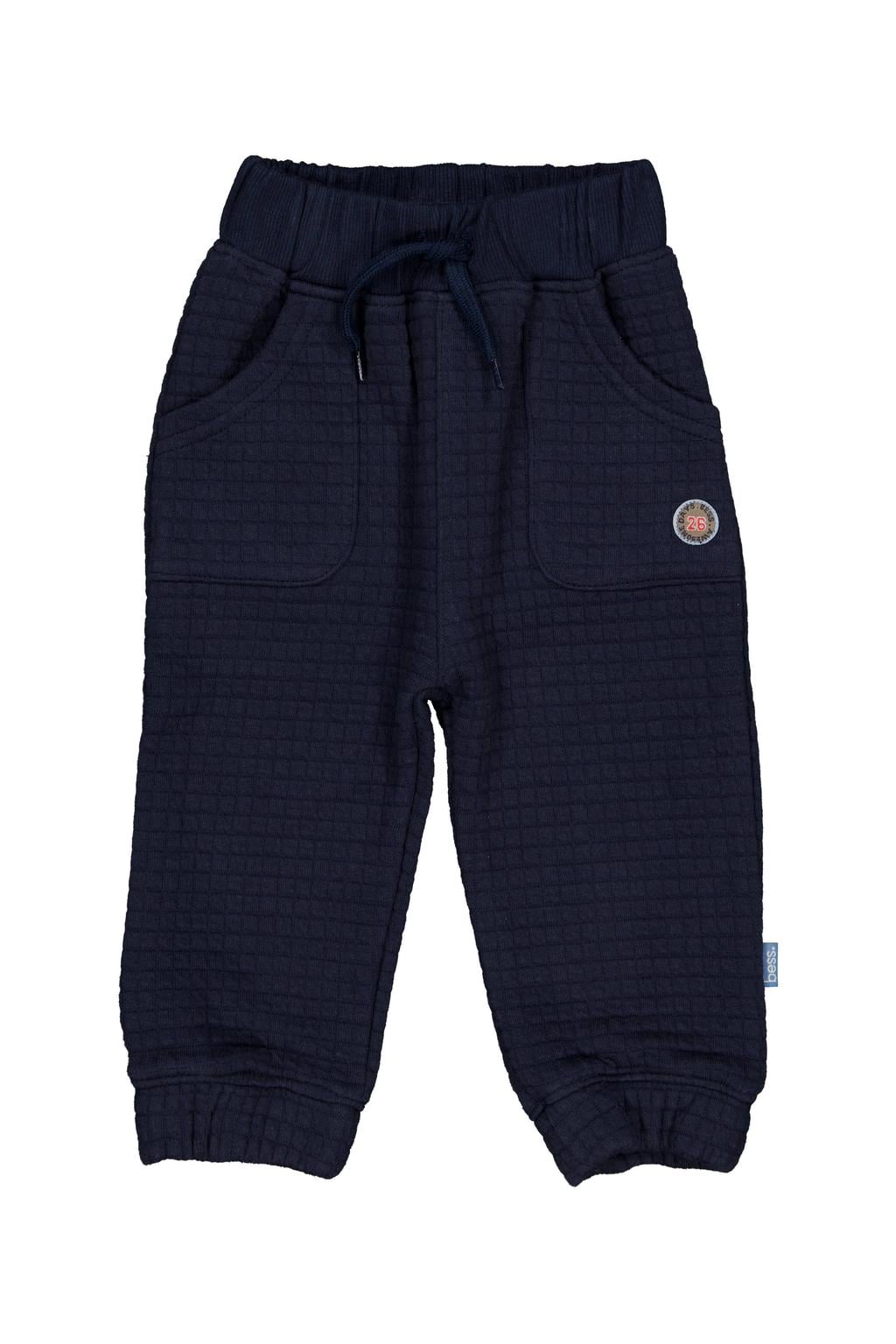 BESS regular fit gestreepte babybroek - donkerblauw