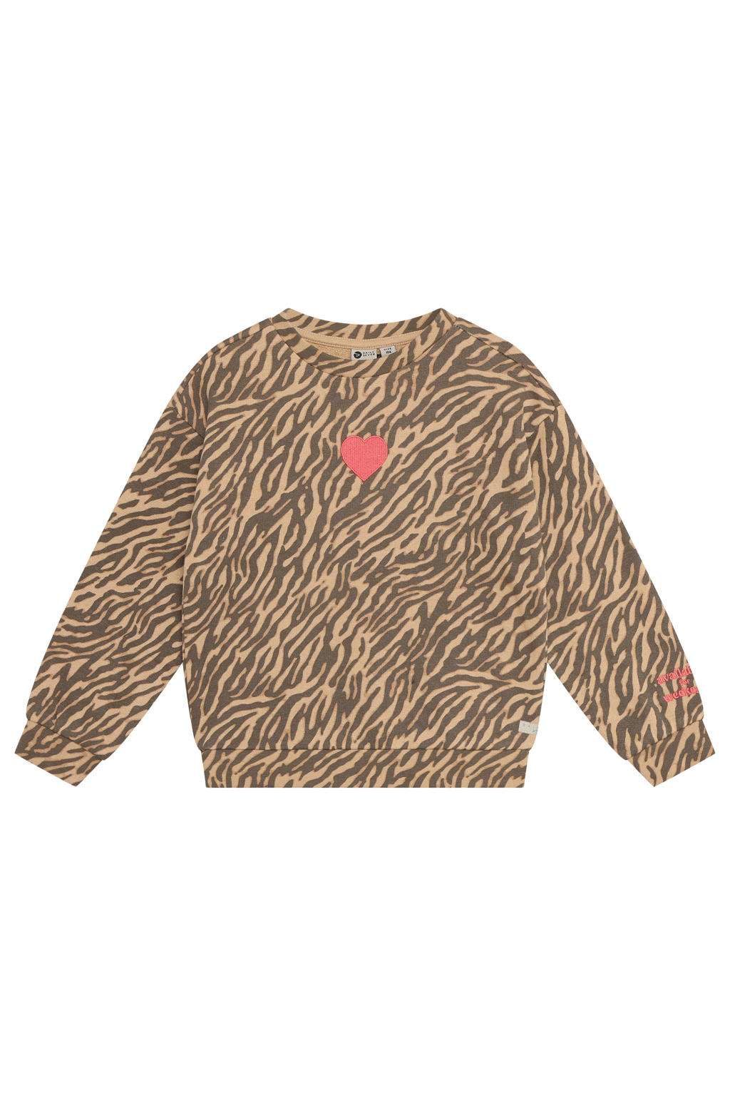 Daily7 rechtvallende sweater met dierenprint - zand