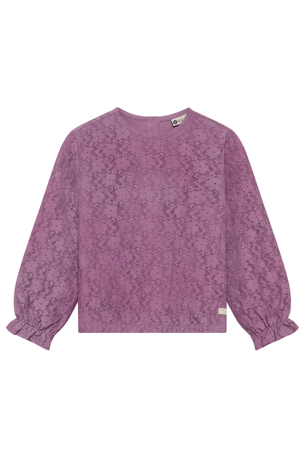 Daily7 kanten rechtvallende gebloemde semi-transparante blousetop - paars