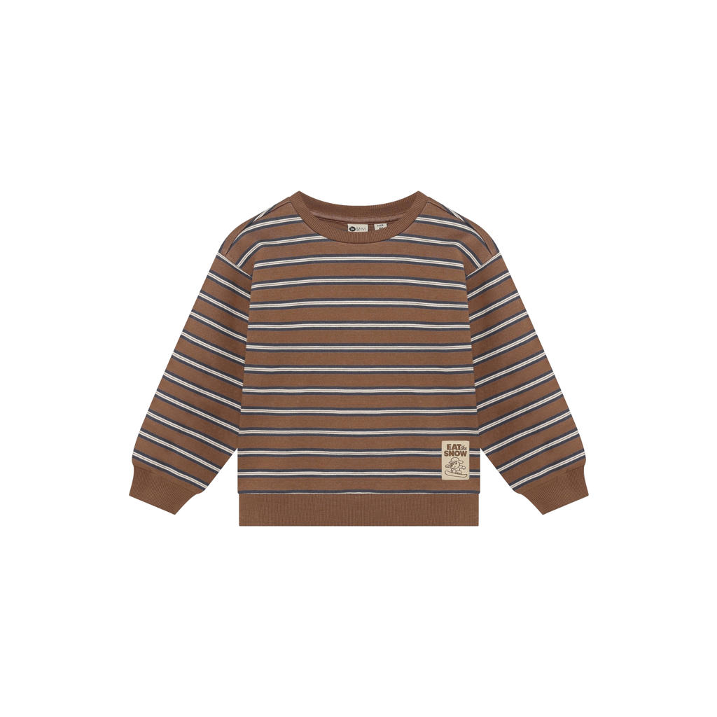 Daily7 oversized gestreepte sweater - bruin