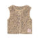 Daily7 teddy rechtvallend gilet met dierenprint - zand