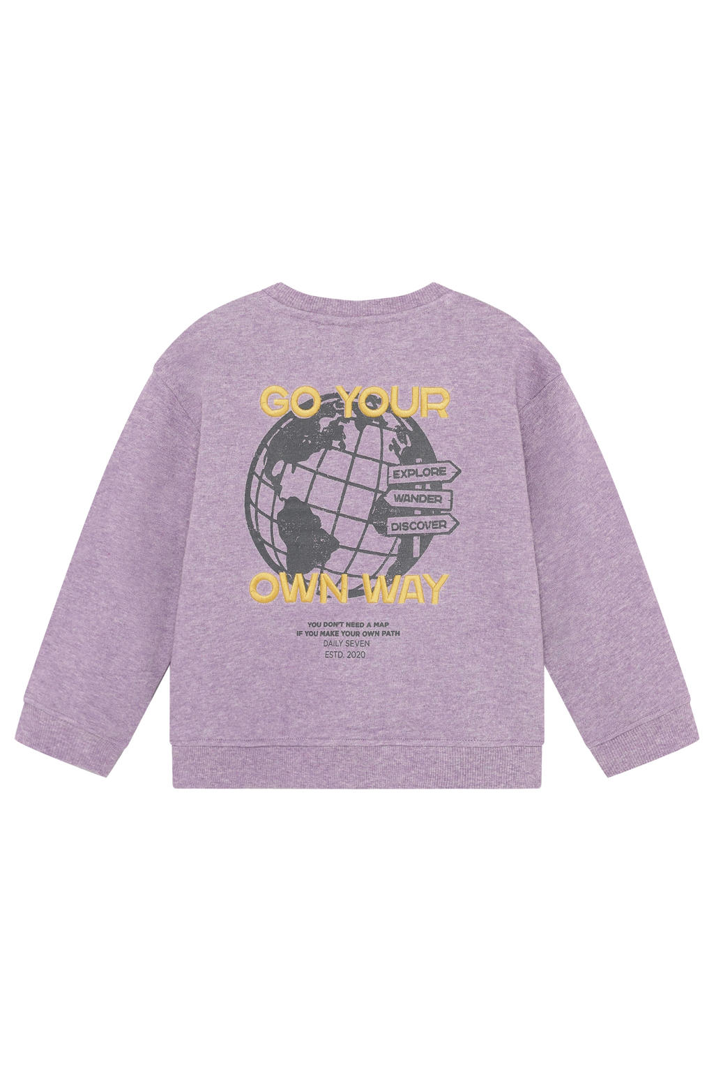Daily7 oversized sweater met backprint - paars