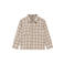 Daily7 casual geruit overhemd met backprint - taupe