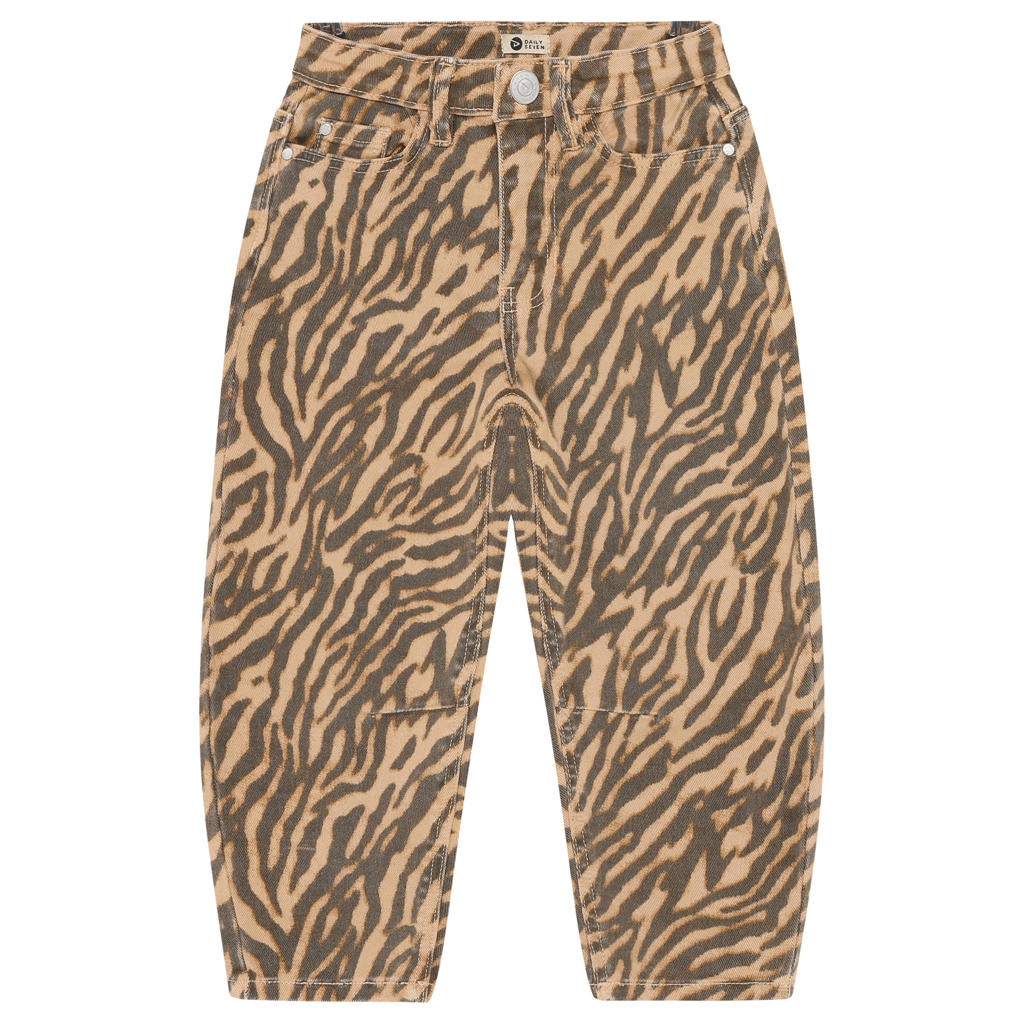 Daily7 barrel jeans met dierenprint - zand