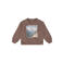 Daily7 oversized sweater met print - bruin