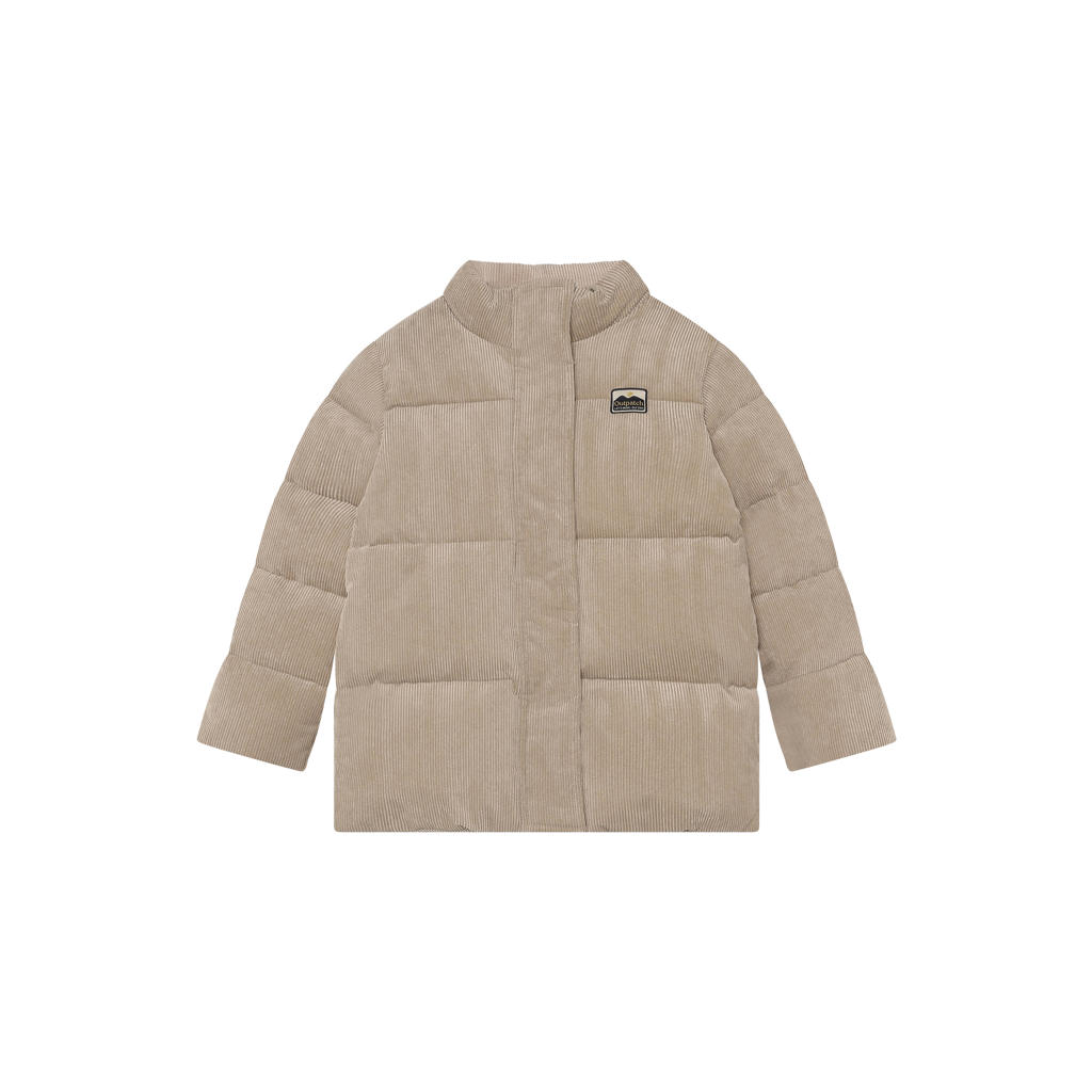 Daily7 corduroy pufferjas met backprint - taupe
