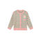 Daily7 rechtvallend gebreid gestreept vest - roze