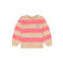 Daily7 rechtvallende gestreepte sweater met backprint - zand