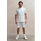 Kultivate Luxury regular sweatshort lichtblauw