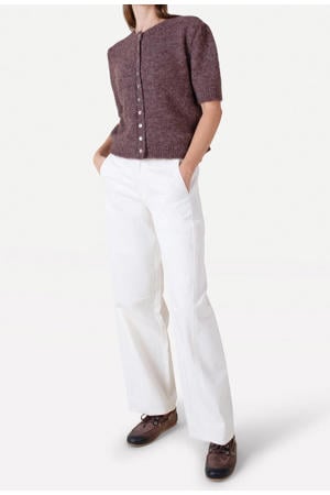 straight regular waist broek ecru