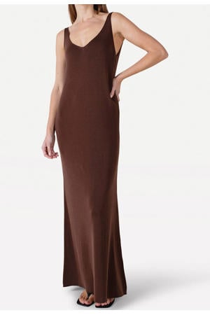 maxi jurk bruin