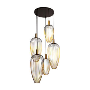 AURELIE - Hanglamp - 5xGU10 (MR11) - Geschikt voor vide en hoge plafonds - Goud | Vibes