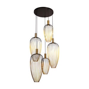 AURELIE - Hanglamp - 5xGU10 (MR11) - Geschikt voor vide en hoge plafonds - Goud | Vibes
