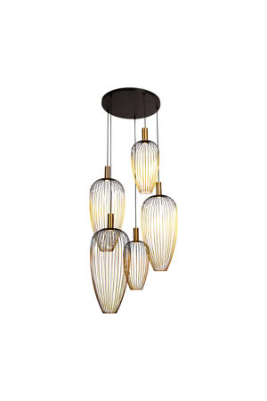 AURELIE - Hanglamp - 5xGU10 (MR11) - Geschikt voor vide en hoge plafonds - Goud | Vibes