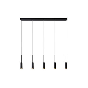 TUBULE - Hanglamp - LED - 5x7W 2700K - Zwart