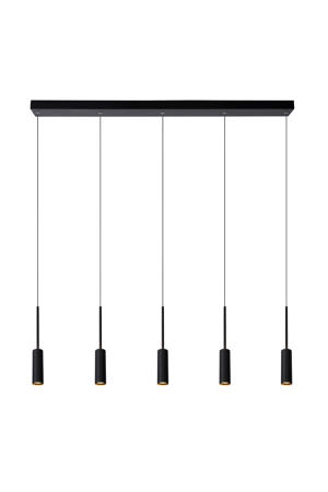 TUBULE - Hanglamp - LED - 5x7W 2700K - Zwart