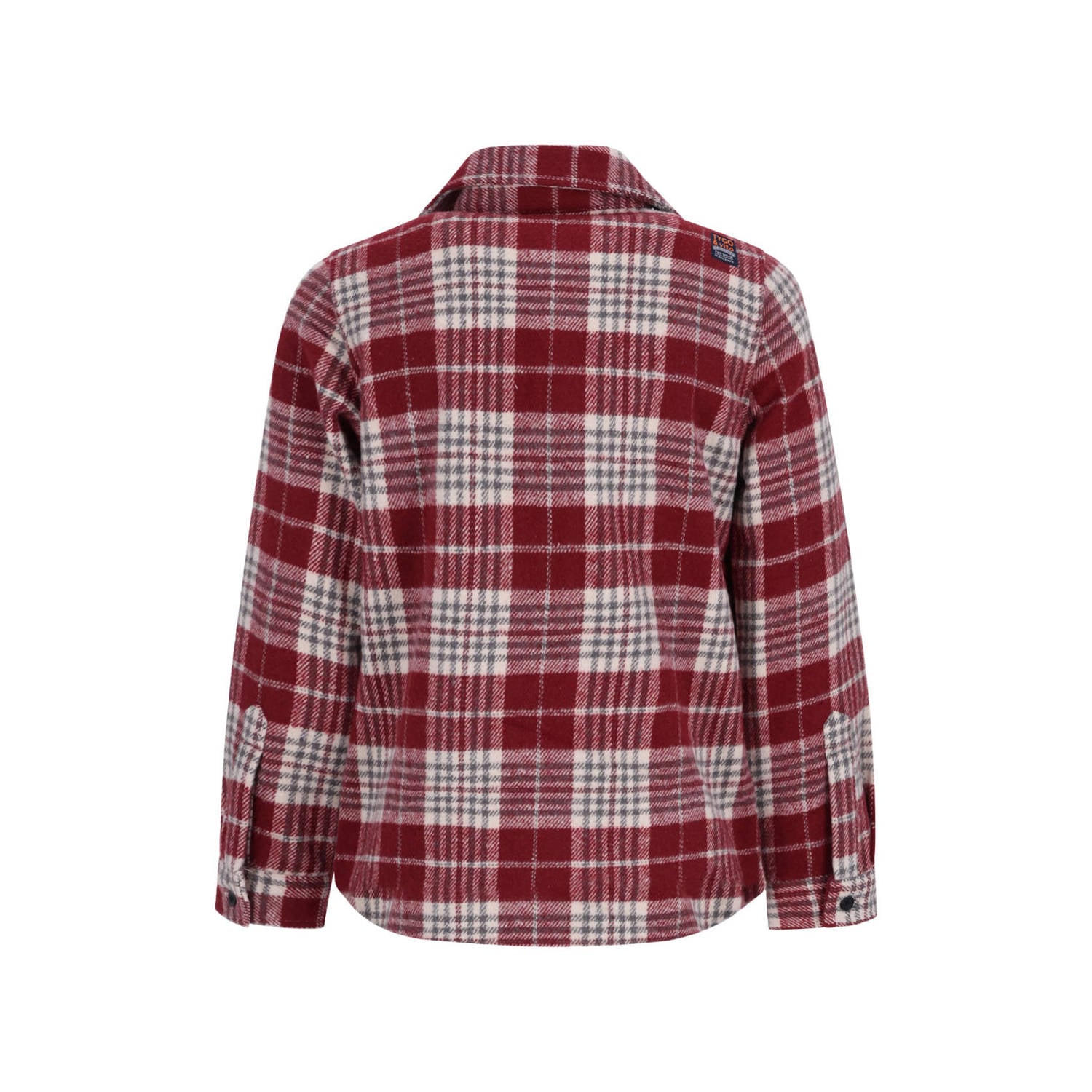 TYGO & vito flanel relaxed fit geruit overhemd donkerrood