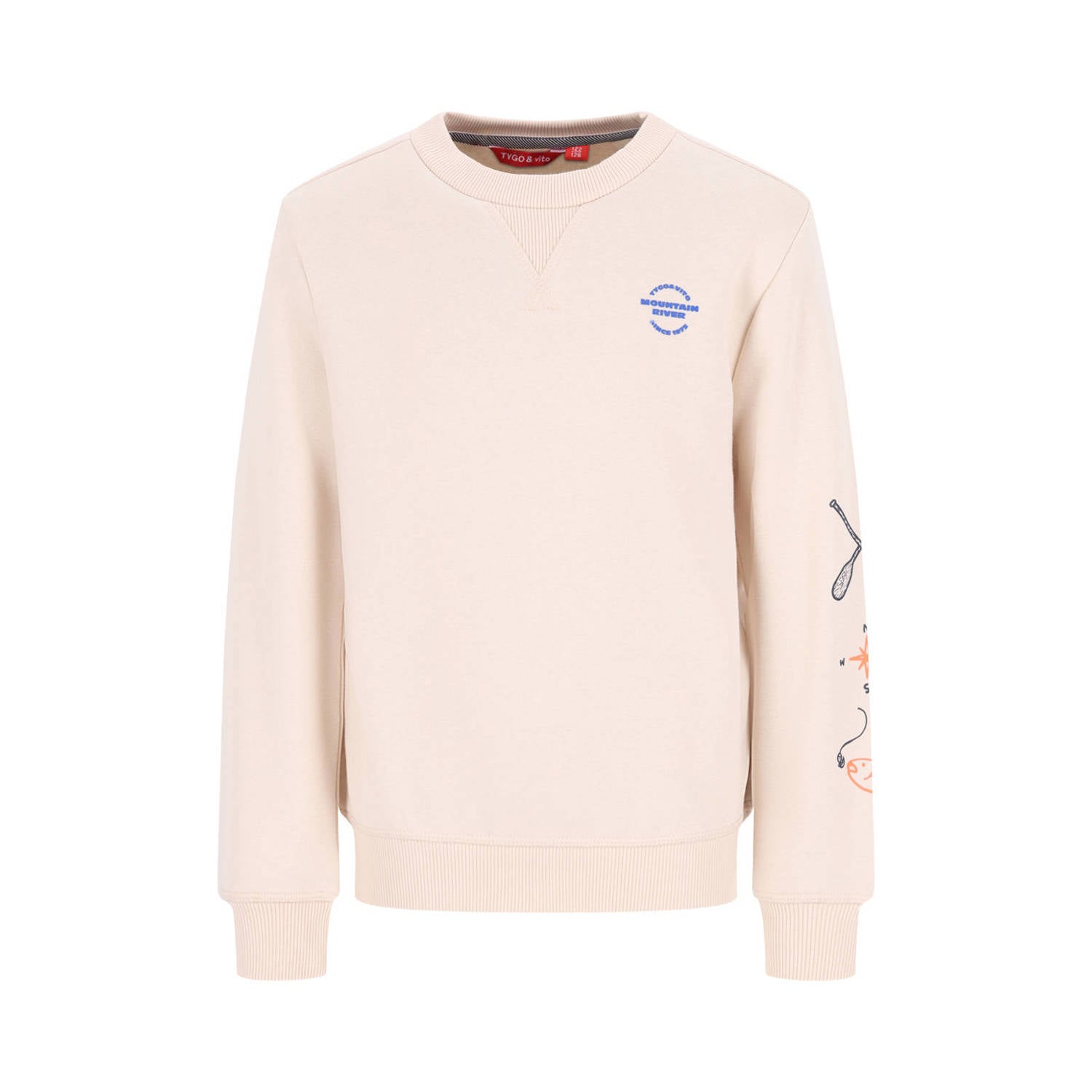 TYGO & vito rechtvallende sweater met print ecru